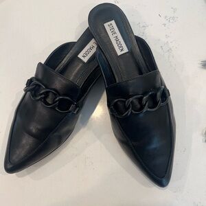 Steve Madden Black Chain Mules Women’s Size 8